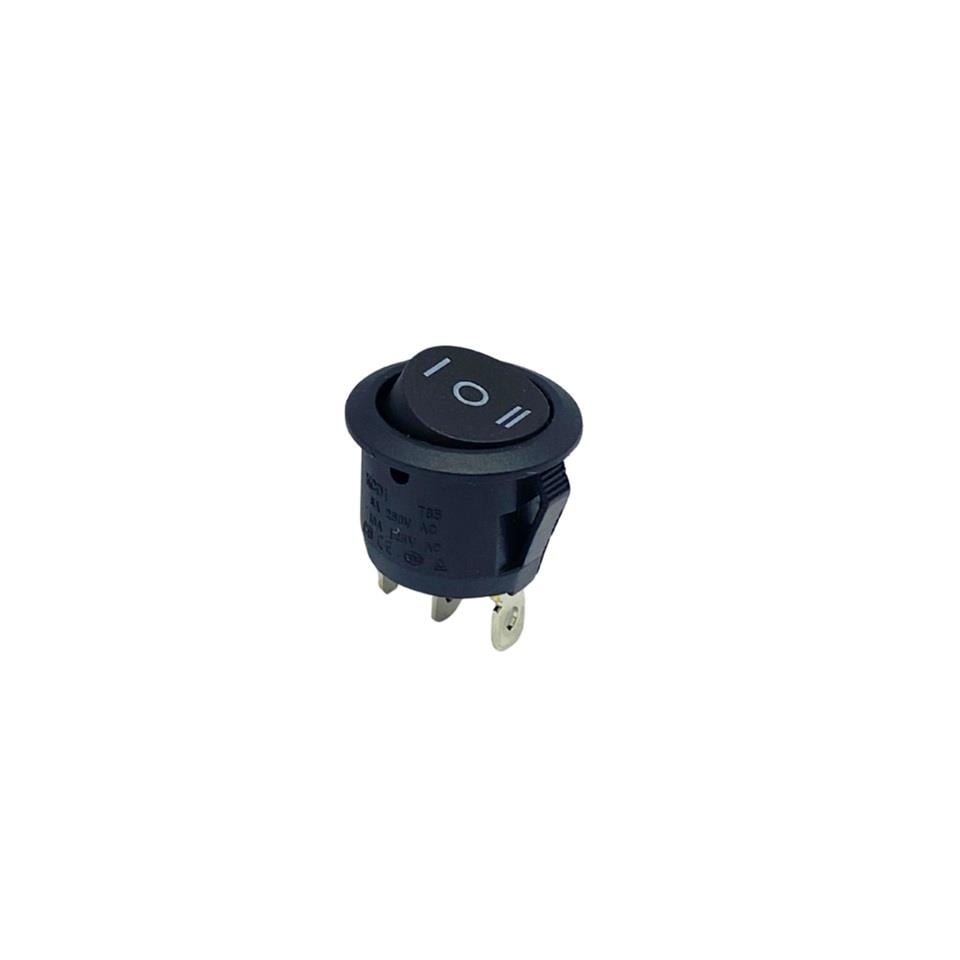 TUŞLU ANAHTAR YUVARLAK (3 FİŞ) (ON-OFF-ON) (20 MM)