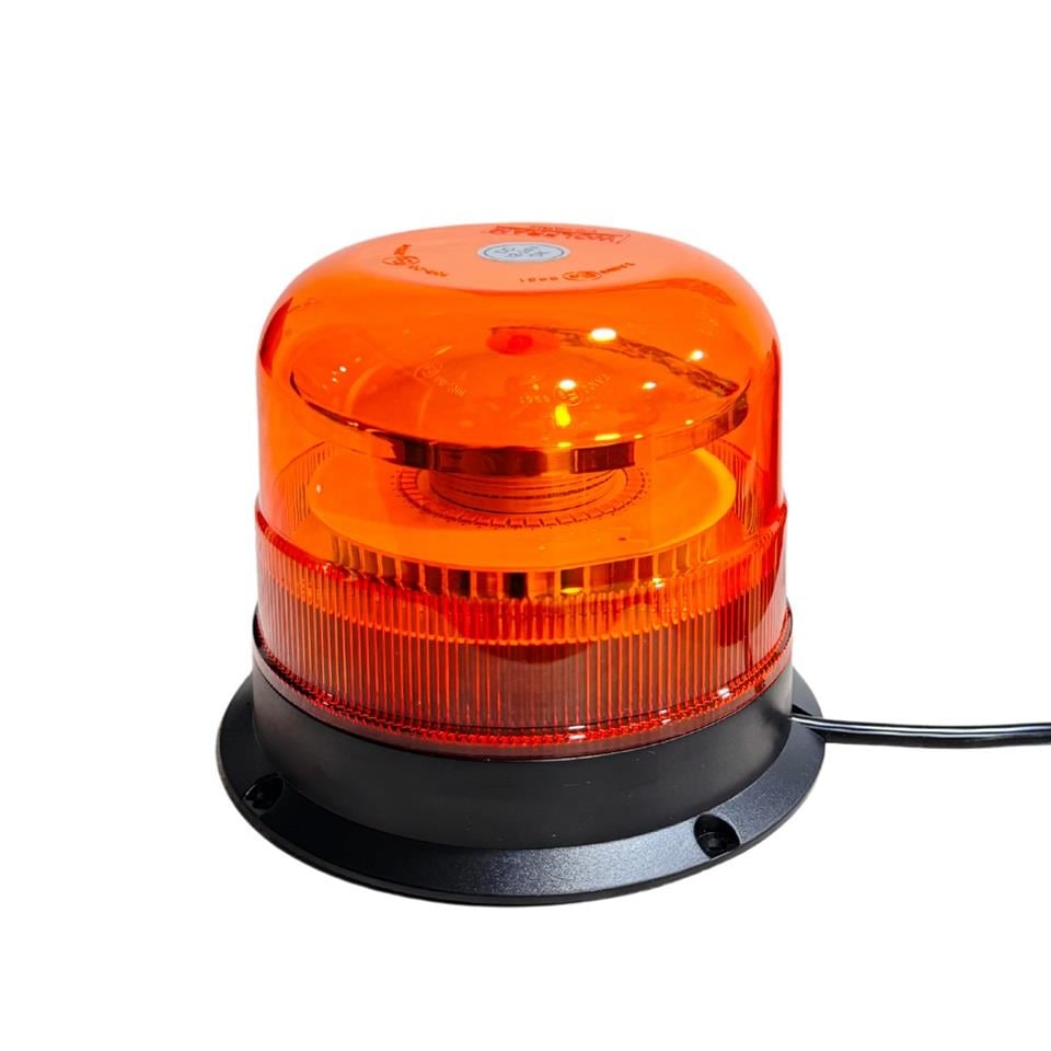 WOLFRAM 12V-24V ÇAKAR TEPE LAMBA 48 LEDLİ 10 FONKSİYONLU MIKNATISLI VAKUMLU ÇAKMAK FİŞLİ SARI E9