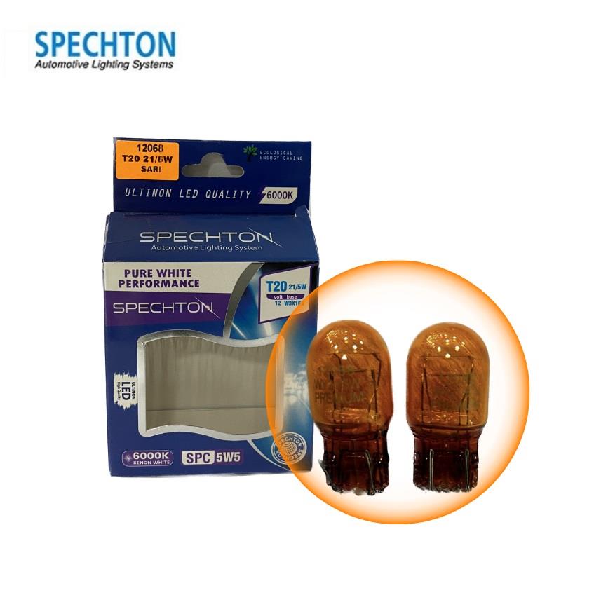 SPECHTON 12V 1016 AMPUL DİPSİZ T20 21/5W SARI (2 AD)