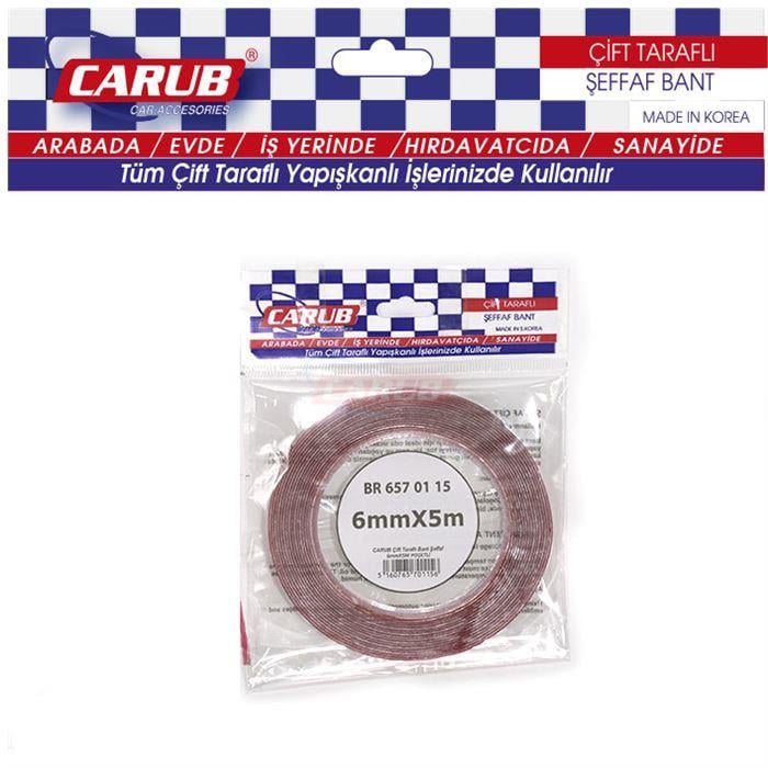ÇİFT TARAFLI BANT 6 MM X 5 MT ŞEFFAF (SİLİKONLU)