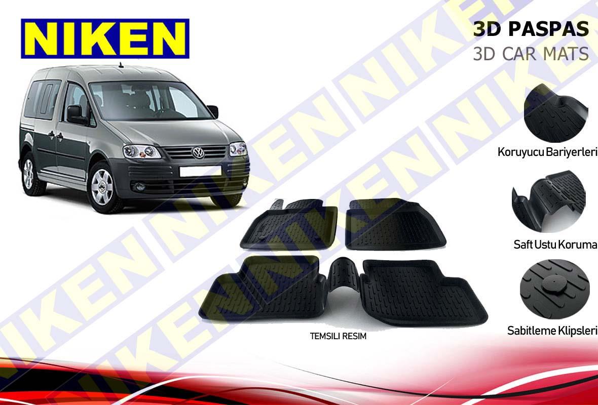 3D ARAÇ PASPASI (SİYAH) (4 PARÇA) VW CADDY 2003 > 