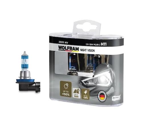 WOLFRAM 12V H11 AMPUL 55W+%150 FAZLA IŞIK NIGHT VISION GERMANY (2 AD)