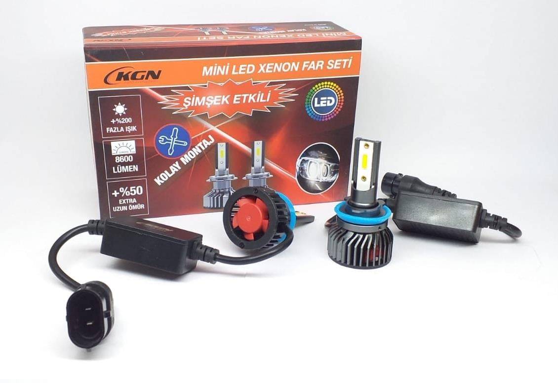 9V-32V H11 DOB LED XENON FAR AMPUL SETİ 50W 6000K 8600 LÜMEN