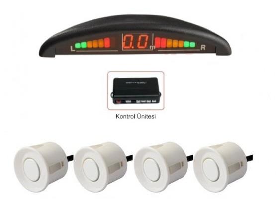 PARK SENSÖRÜ SES İKAZLI+OVAL GÖSTERGELİ E3 (22 MM) BEYAZ