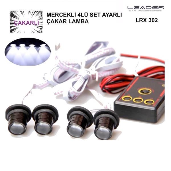 12V ESCORT ÇAKAR FLAŞ LED LAMBA AYARLI (COB LEDLİ) MERCEKLİ YUVARLAK BEYAZ (4 AD)