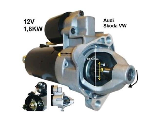 BOSCH 12V MARŞ MOTORU 9 DİŞ 1.8 KW CW AUDI-VW 1.9 TDI