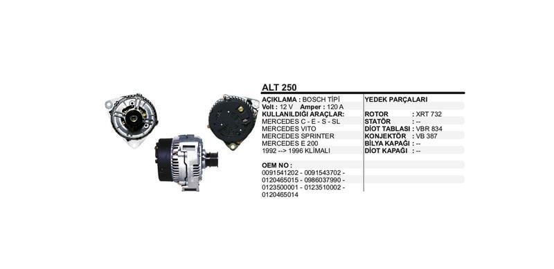 12V ALTERNATÖR DİNAMO 120 A BOSCH TİPİ MERCEDES