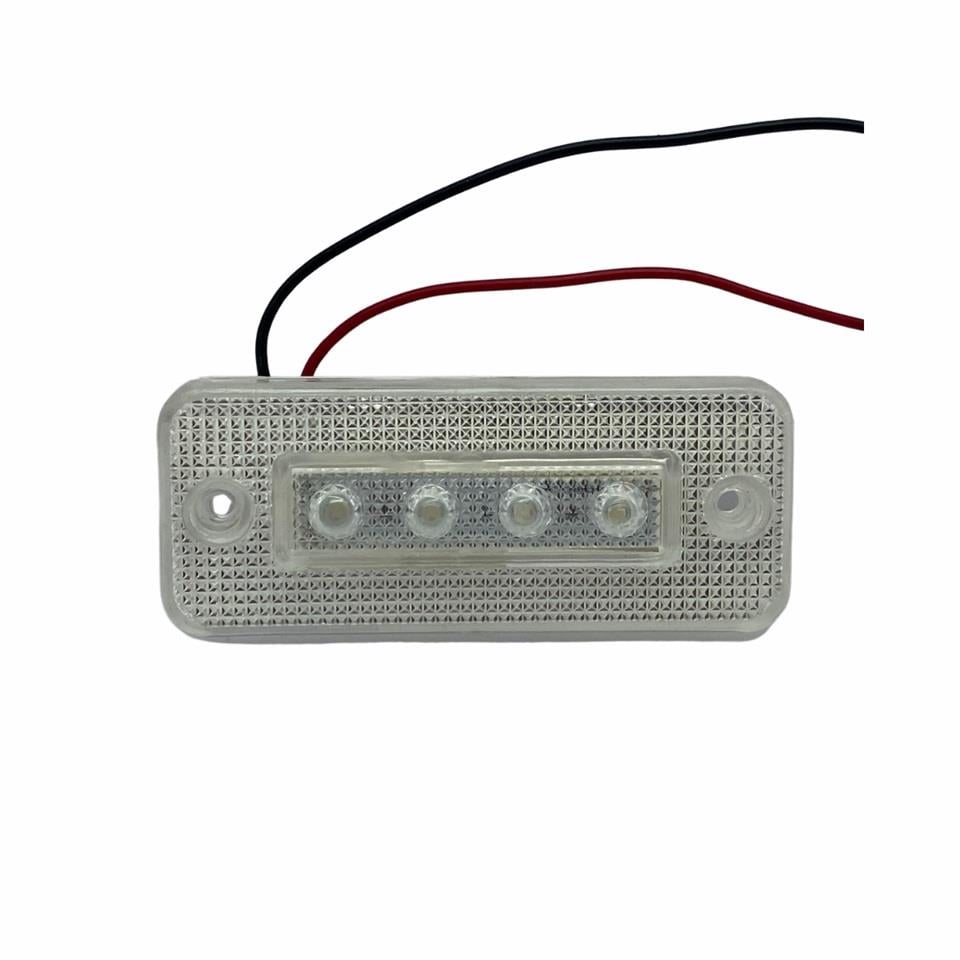 24V YAN SİNYAL LAMBASI SİDE MARKER (4 LEDLİ) (ŞEFFAF-MAVİ) (100*41 MM)