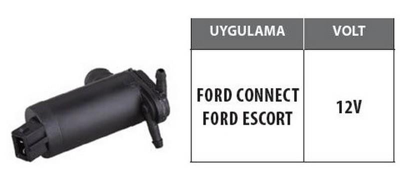 12V SU FISKİYE MOTORU ÇİFT ÇIKIŞ (SOKETLİ) FORD CONNECT/ESCORT/FIESTA/FOCUS/FUSION/MONDEO/TRANSIT