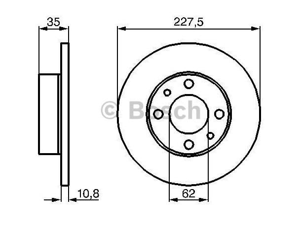 BOSCH ÖN FREN AYNASI (DİSKİ) TOFAŞ M124/M131 - FIAT FIORINO/UNO/PANDA - SEAT IBIZA