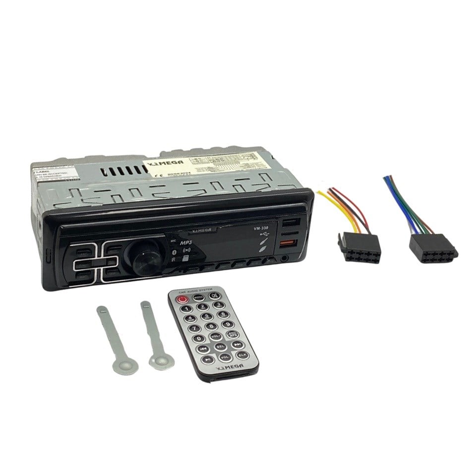 OTO TEYP-RADYO AUX/BLUETOOTH/MP3/SD KART/USB X 2 ŞARJ (UZAKTAN KUMANDALI) (KIRMIZI IŞIKLI)