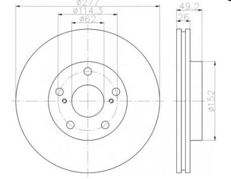 BOSCH FREN AYNASI (DİSKİ) ÖN TOYOTA AURIS/COROLLA 2012 >
