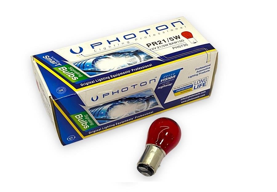 PHOTON 12V 1016 AMPUL 21/5W (ŞAŞI YAKIN TIRNAK) (KIRMIZI) (1 AD)