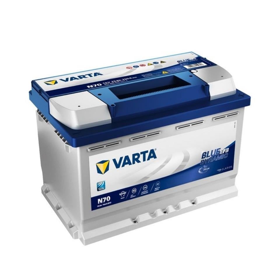 VARTA 12V 70 AH AKÜ EFB BLUE DYNAMIC CCA 760 A (EN) (START-STOP) (278*175*190) 