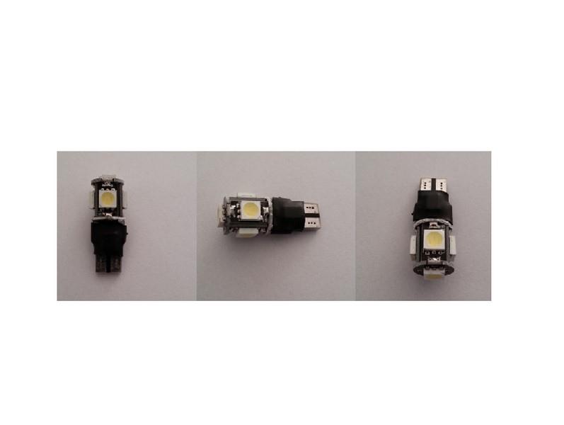 12V DİPSİZ AMPUL BEYAZ (4+1 LEDLİ) T10 ÇAKARLI 6500K (FONKSİYONLU) (2 AD)