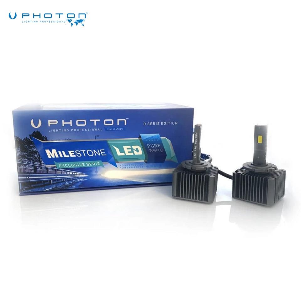 PHOTON 12V-24V D8S CSP LED XENON FAR AMPUL SETİ 6500K 12000 LÜMEN (MİLESTONE)