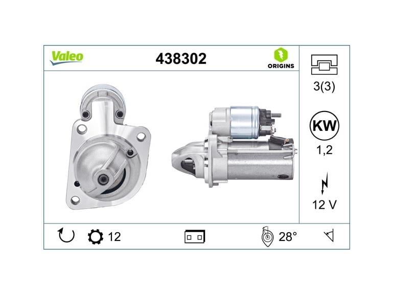 VALEO 12V MARŞ MOTORU 12 DİŞ 1.2 KW FORD FORD FOCUS/KUGA/C-MAX-VOLVO S60/S80/V40/V70 (START-STOP)