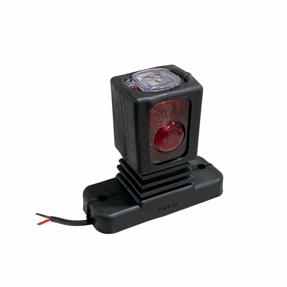 12V-24V DORSE DIŞ İŞARET BOYNUZ LAMBA KISA DÜZ (LEDLİ) (112*96 MM)