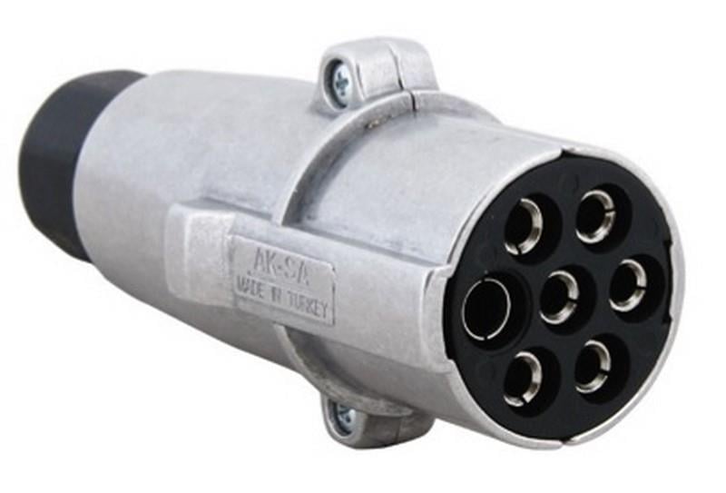 AKSA TIR DORSE ELEKTRİK SOKETİ (RÖMORK FİŞİ) (7'Lİ ERKEK FİŞLİ) (ALÜMİNYUM) (N TİPİ)