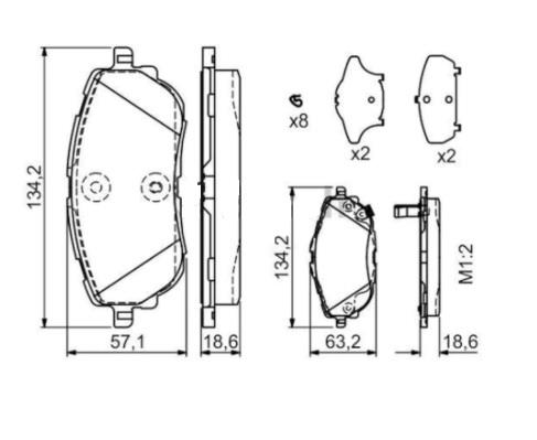 KALE ÖN FREN BALATASI TOYOTA AURIS/COROLLA 2012 >