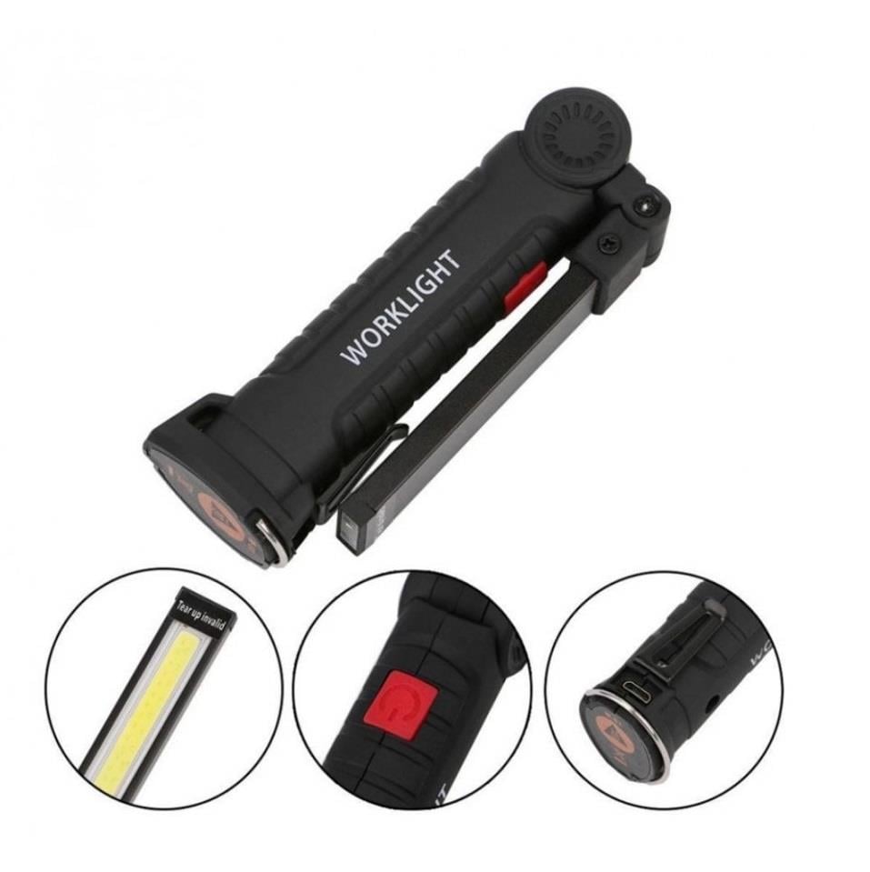 EL FENERİ-ÇALIŞMA LAMBASI LEDLİ (MIKNATISLI-ASKILI) (USB ŞARJLI) (150*45 MM)