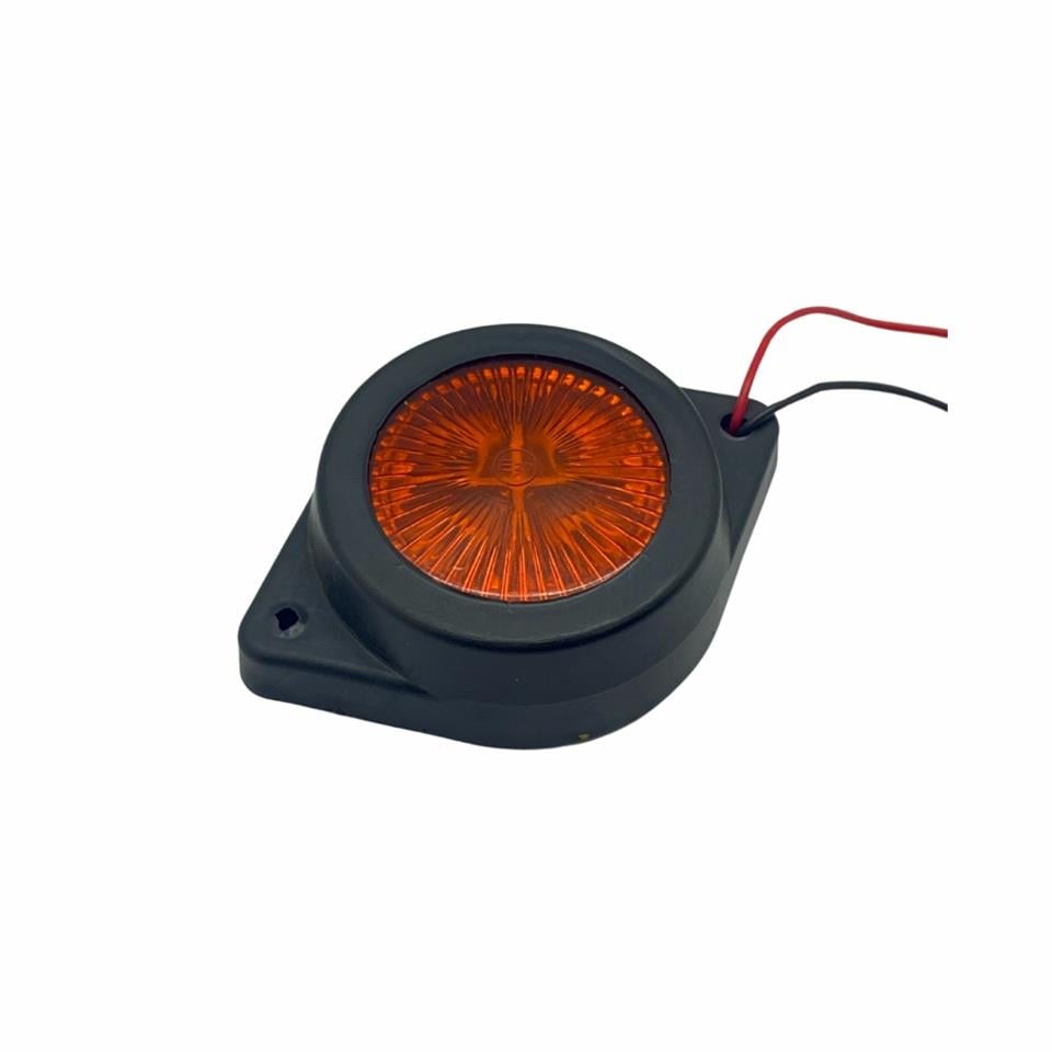 12V-24V SİNYAL LAMBASI YUVARLAK KAUÇUK SARI (4 LEDLİ) (62 MM)