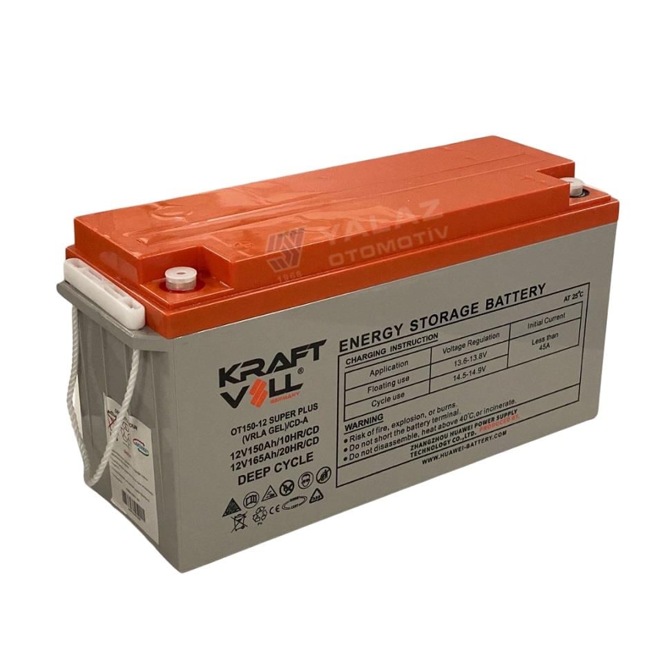 KRAFTVOLL 12V 150 AH/160 AH DEEP CYCLE JEL AKÜ (496*180*240) (44 KG)