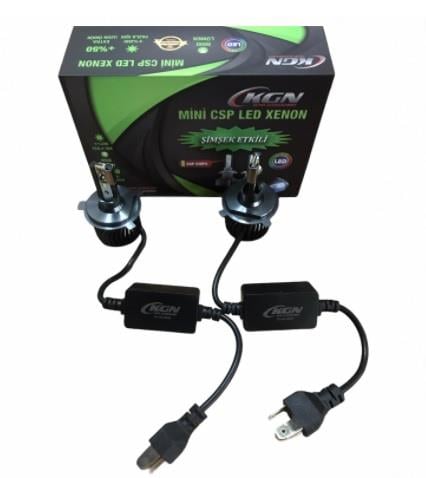 12V H4 CSP LED XENON FAR AMPUL SETİ 6500K 8600 LÜMEN CANBUS