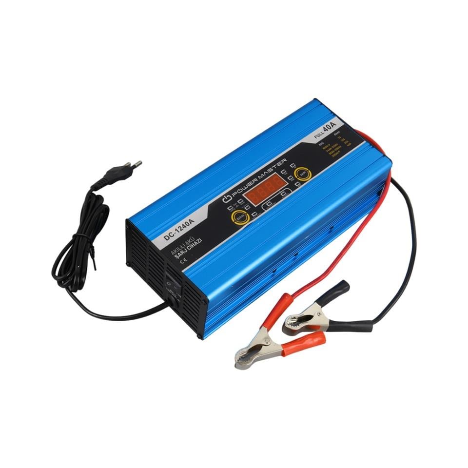 DC-1240A 12V ŞARJ REDRESÖRÜ (AKILLI AKÜ ŞARJ CİHAZI) OTOMATİK 40 A