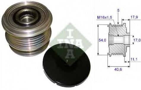 INA ALTERNATÖR KASNAK RULMANLI 5-KANAL FORD MONDEO/S-MAX-VOLVO C30/C70/S40/S60/V50/V70/XC60/XC70