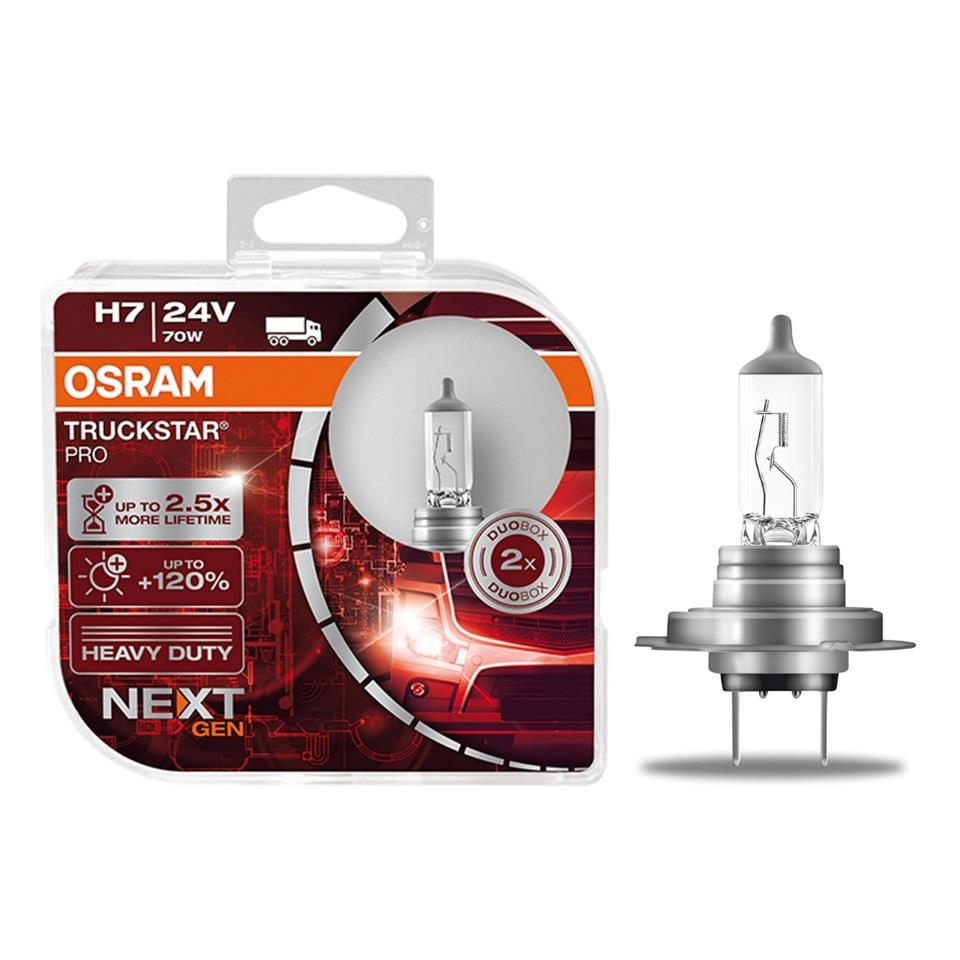 OSRAM 24V H7 AMPUL 70W TRUCKSTAR+%100 FAZLA IŞIK SARSINTIYA DAYANIKLI (2 AD)