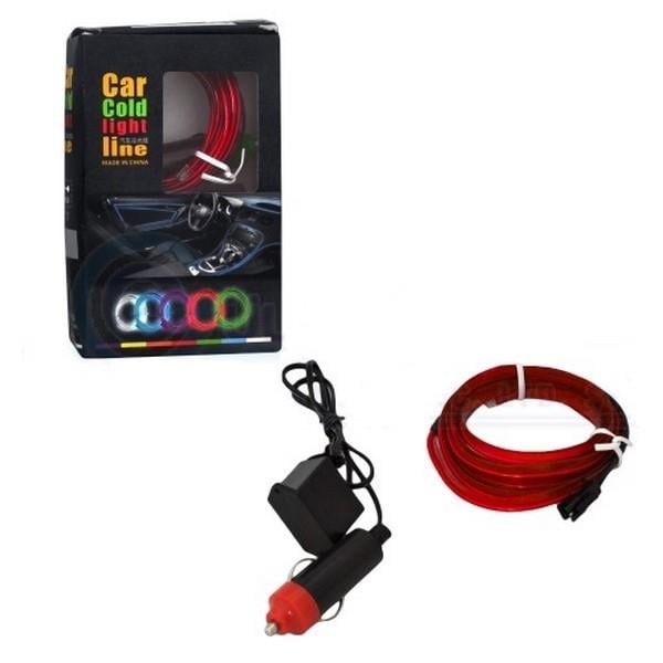 12V NEON IŞIKLI KABLO KIRMIZI TEK RÖLELİ ÇAKMAK FİŞLİ (2 MT)