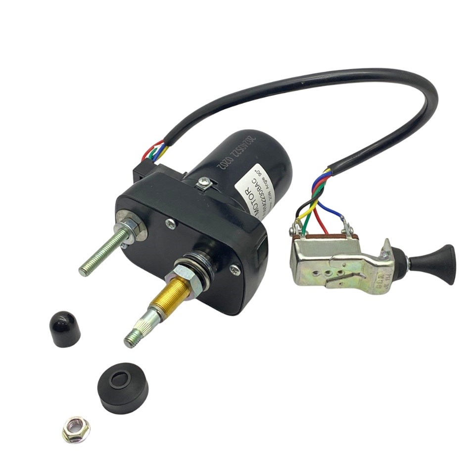 24V SİLECEK MOTORU TEK MİLLİ + SABİT MİL 90° KABİN (ANAHTARLI) (5 FİŞ)