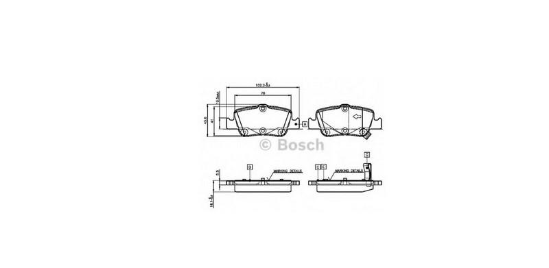 BOSCH ARKA FREN BALATASI TOYOTA AURIS/COROLLA 2007-2012