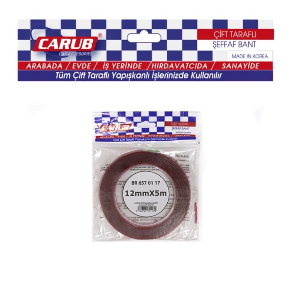 ÇİFT TARAFLI BANT 12 MM X 5 MT ŞEFFAF (SİLİKONLU)
