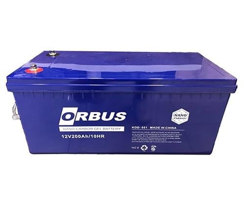 ORBUS 12V 200 AH JEL AKÜ 10 HR (NANO CARBON) (500*235*215) (62.9 KG)
