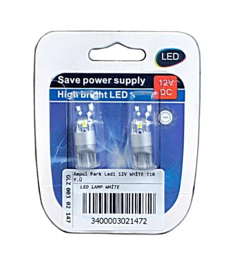 12V DİPSİZ AMPUL T10 TEK LEDLİ MERCEKLİ BEYAZ (2 AD)