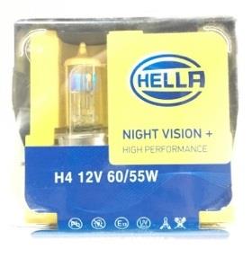 HELLA 12V H4 AMPUL 60/55W NIGHT VISION 3000K (2 AD)