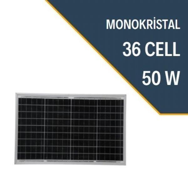LEXRON 12V 50W GÜNEŞ PANELİ (MONO KRİSTAL)