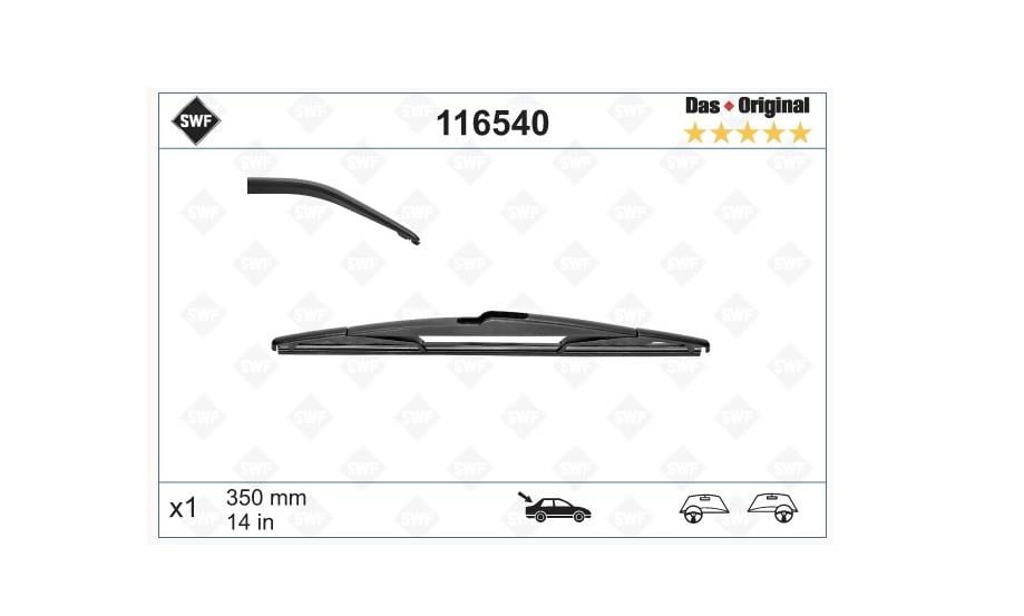 SWF SİLECEK SÜPÜRGESİ 350 MM PLS ARKA ALFA ROMEO-CITROEN-FIAT-FORD-OPEL-PEUGEOT-RENAULT-VOLVO