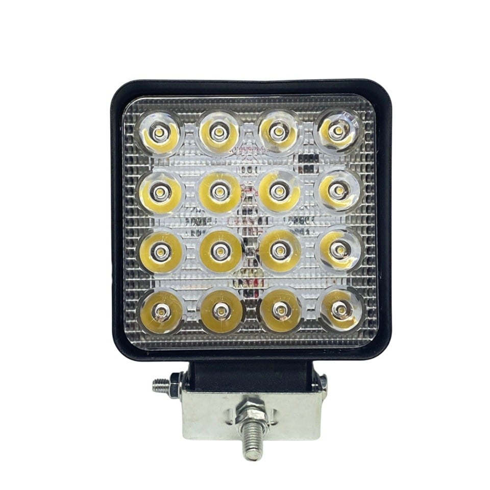 9V-80V ÇALIŞMA LAMBASI KARE (16 X 3W POWER LEDLİ) (106*106 MM)