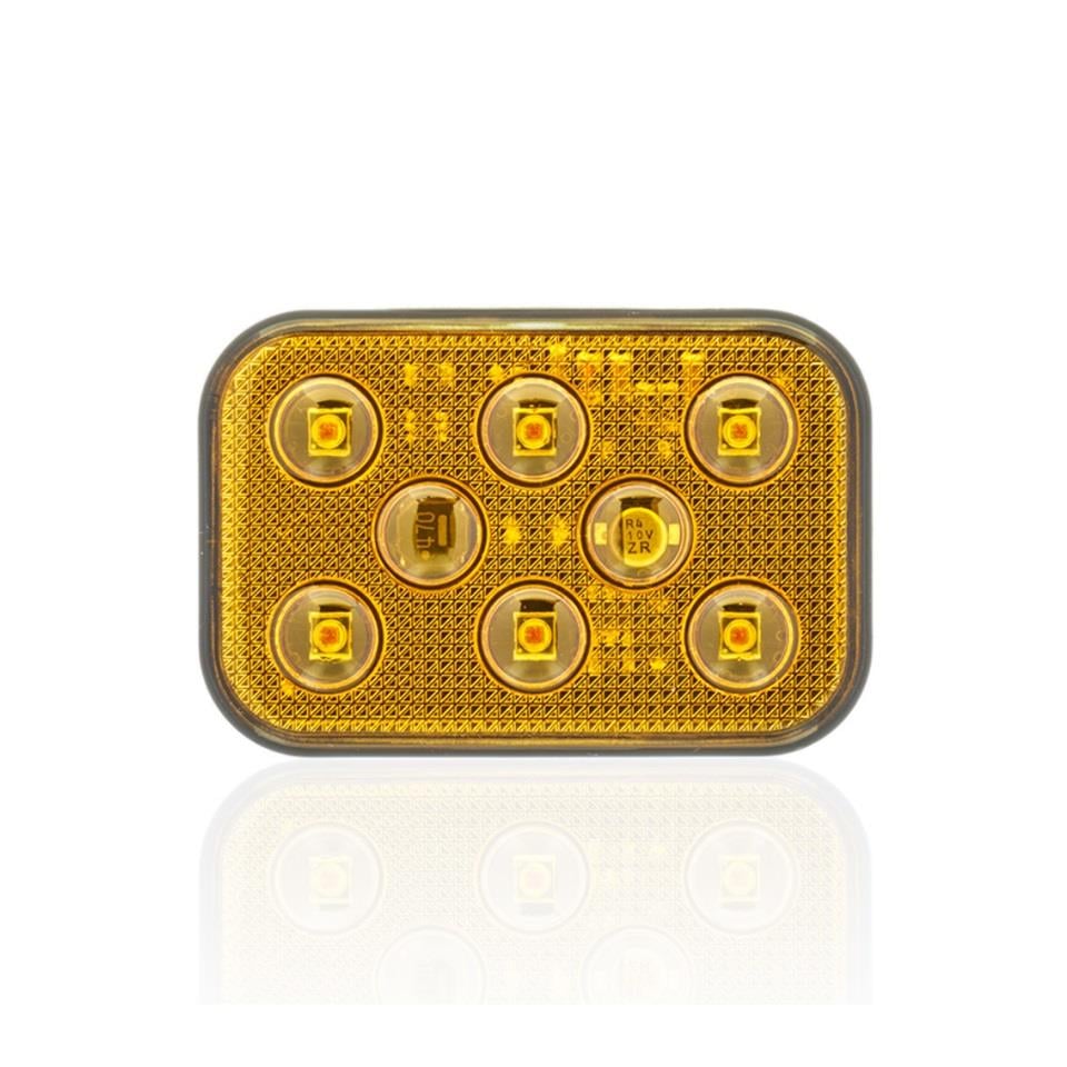 SANEL 12V YAN SİNYAL LAMBASI 6-LEDLİ YAPIŞKANLI 3M BANTLI SU GEÇİRMEZ SARI (60*40 MM)