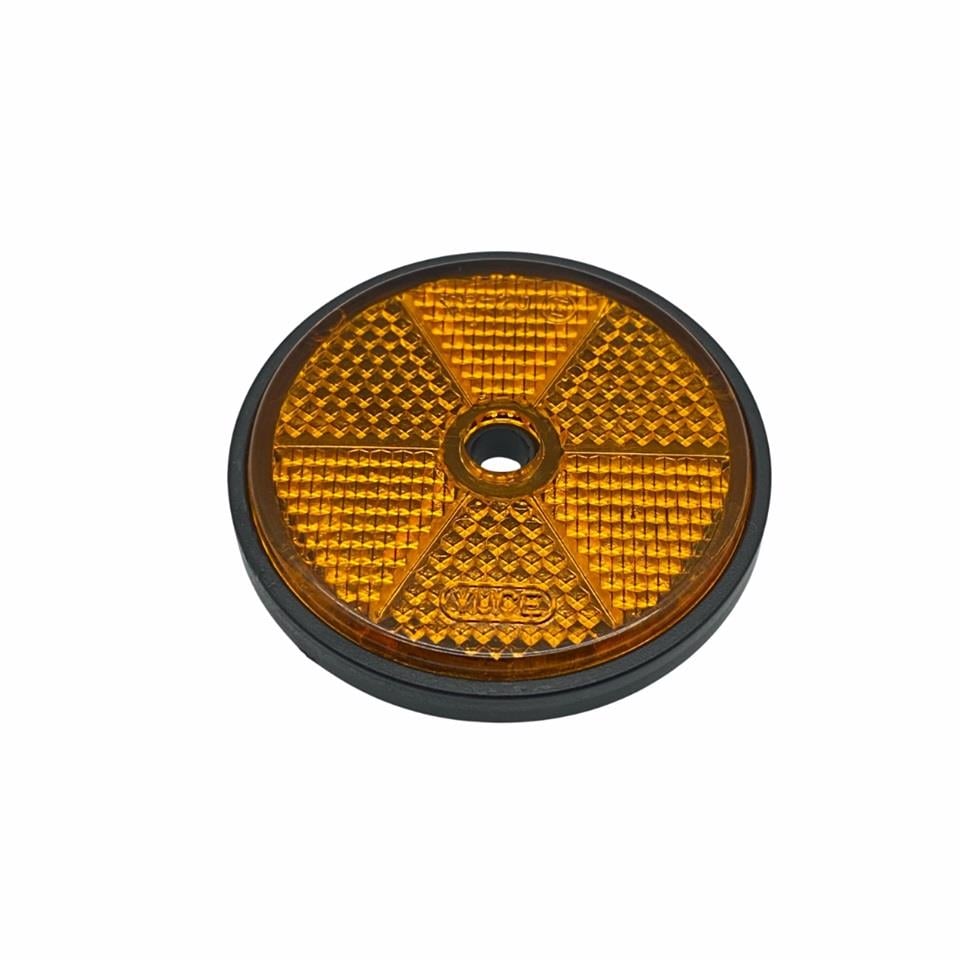 YUVARLAK REFLEKTÖR DELİKLİ SARI (ÇERÇEVELİ) (60 MM)