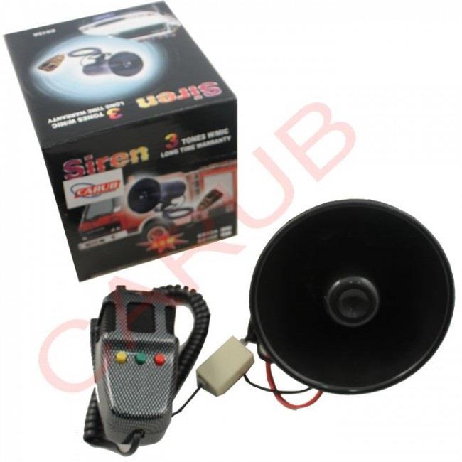 12V ELECTRONIC SİREN MEGAFONLU 3 SESLİ 40 W