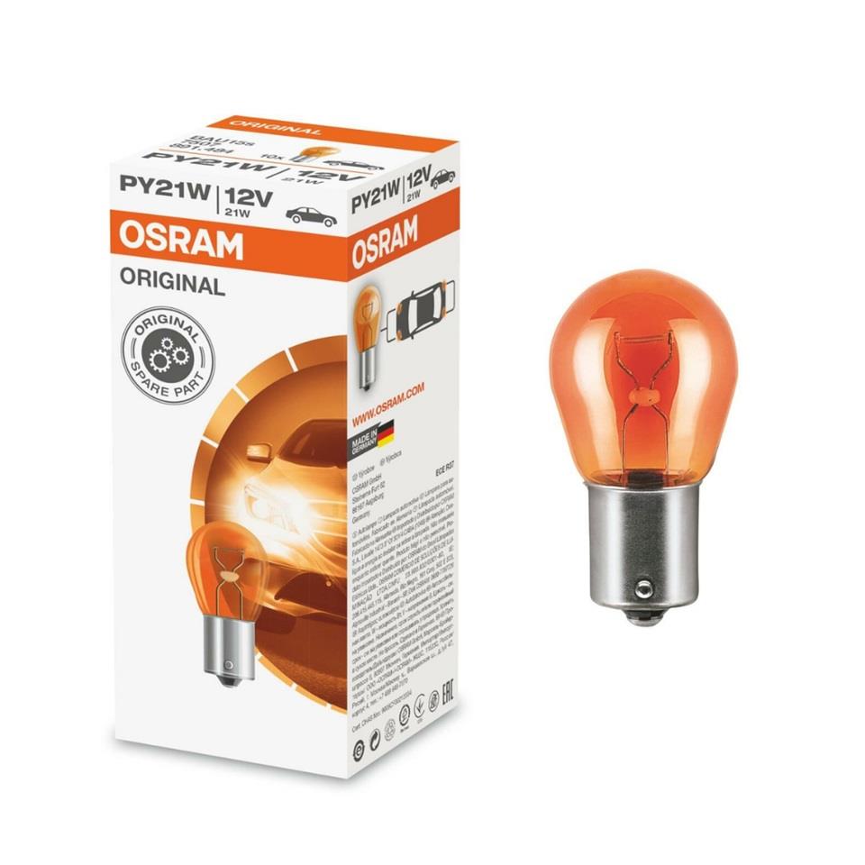 OSRAM 12V 93 AMPUL 21W SARI (YAKIN TIRNAK) BAU15s