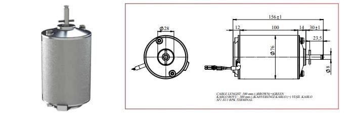 KORMAS 24V KLİMA FAN MOTORU 70W (MİL ÇAPI 8 MM) (UZUN GÖVDE)