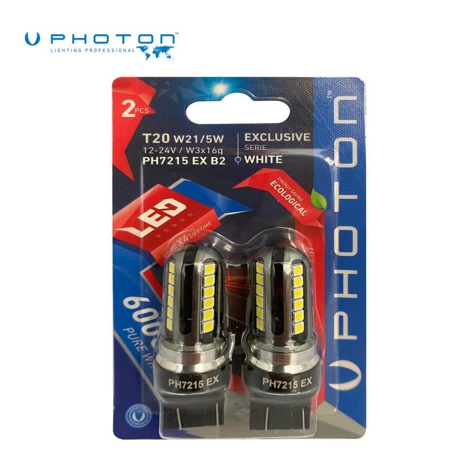 PHOTON 12V 1016 AMPUL DİPSİZ T20 LED 6000K BEYAZ  (2 AD)