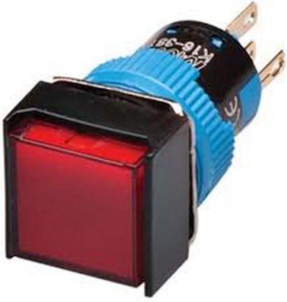 6-24V DC IŞIKLI KARE BUTON (KIRMIZI) YAYLI