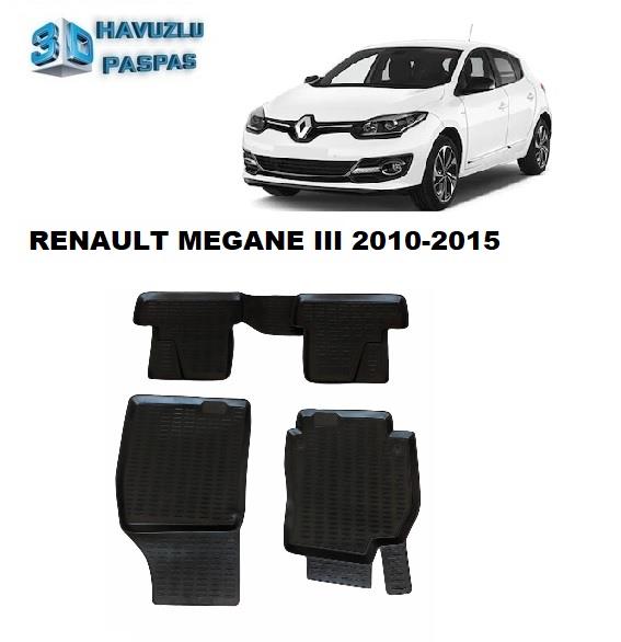 3D ARAÇ PASPASI (SİYAH) (4 PARÇA) RENAULT MEGANE III 2010-2015
