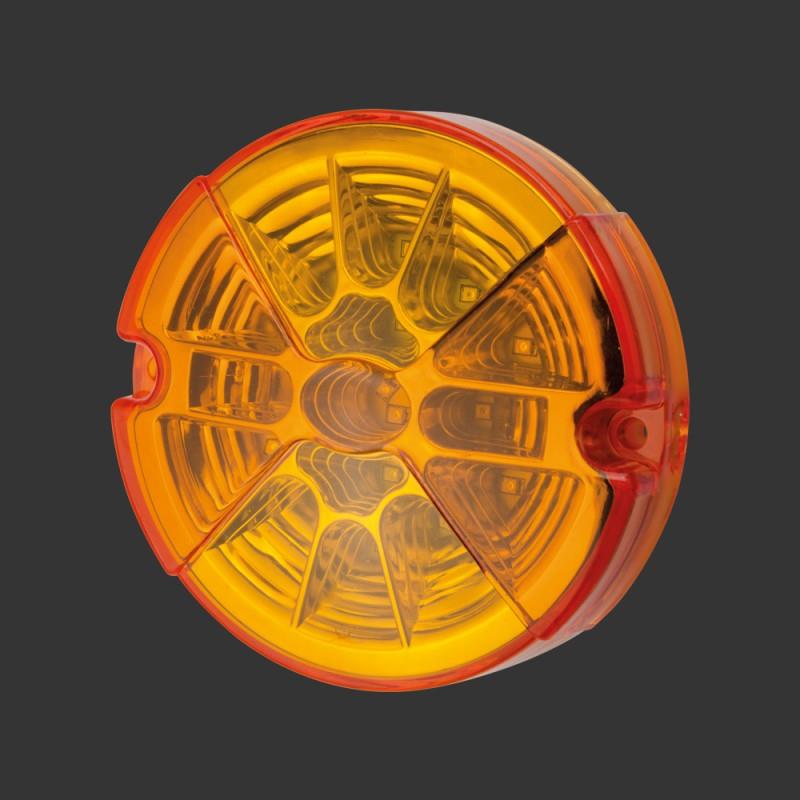 12V-24V SİNYAL LAMBASI (17 LEDLİ) YUVARLAK SARI (123 MM)